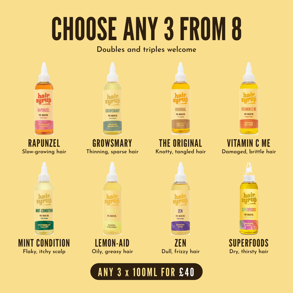 Build Your Own Bundle: Any 3 Full-Size Hair Oils