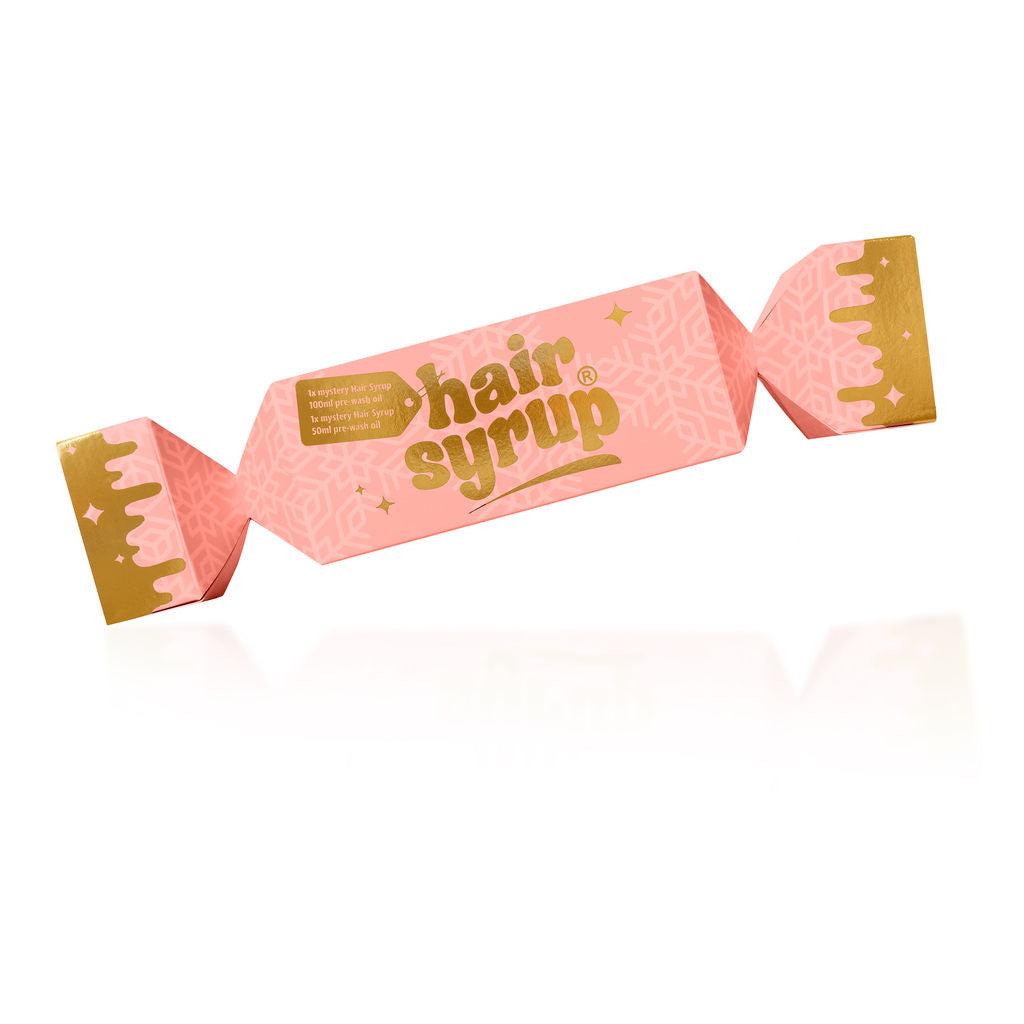 Pink and yellow Hair Syrup Mystery Crackers