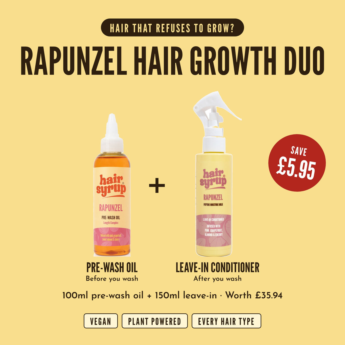 The Rapunzel Hair Growth Duo - Pre-Wash & Leave In